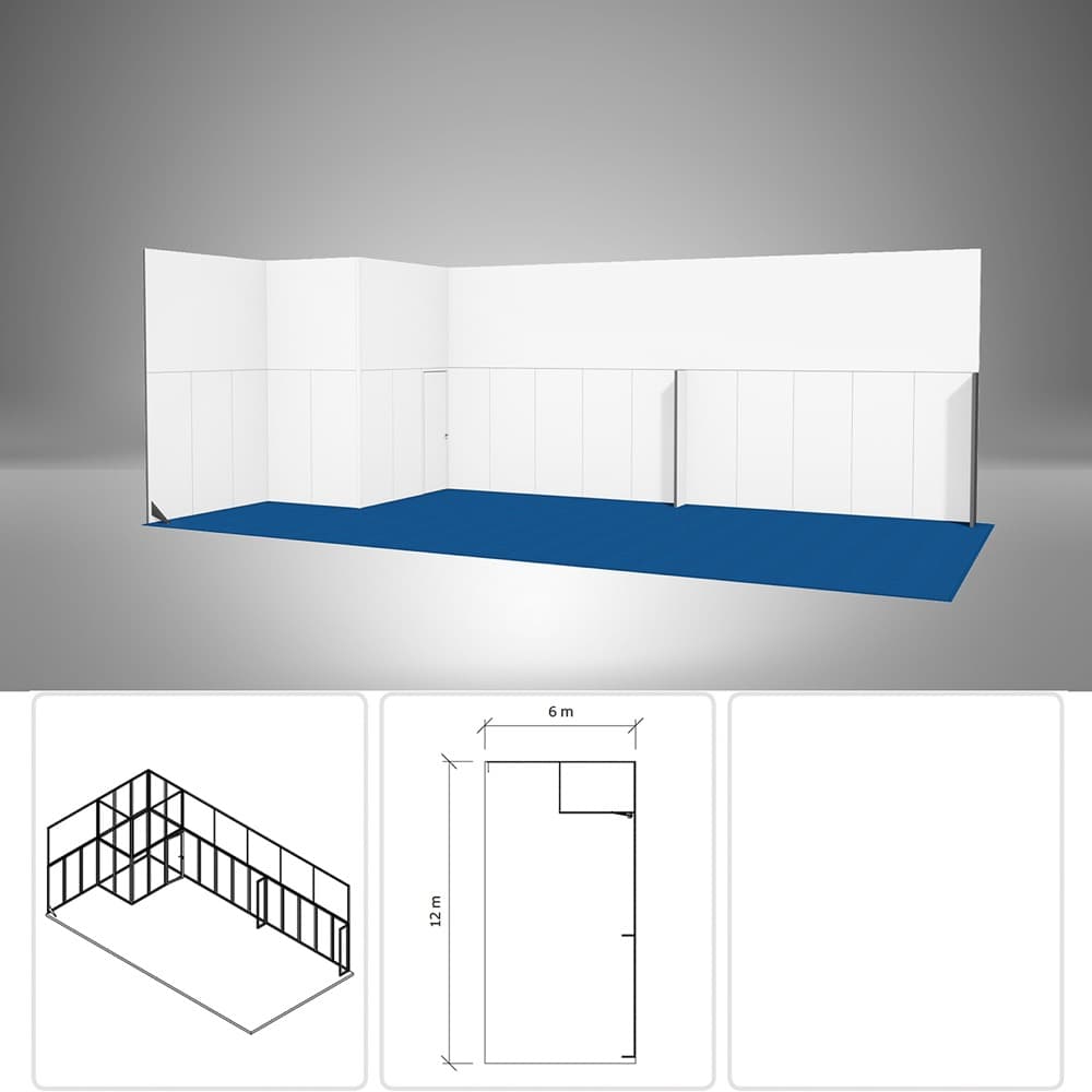 Messestand 6 × 12 m – 3D-Visualisierung