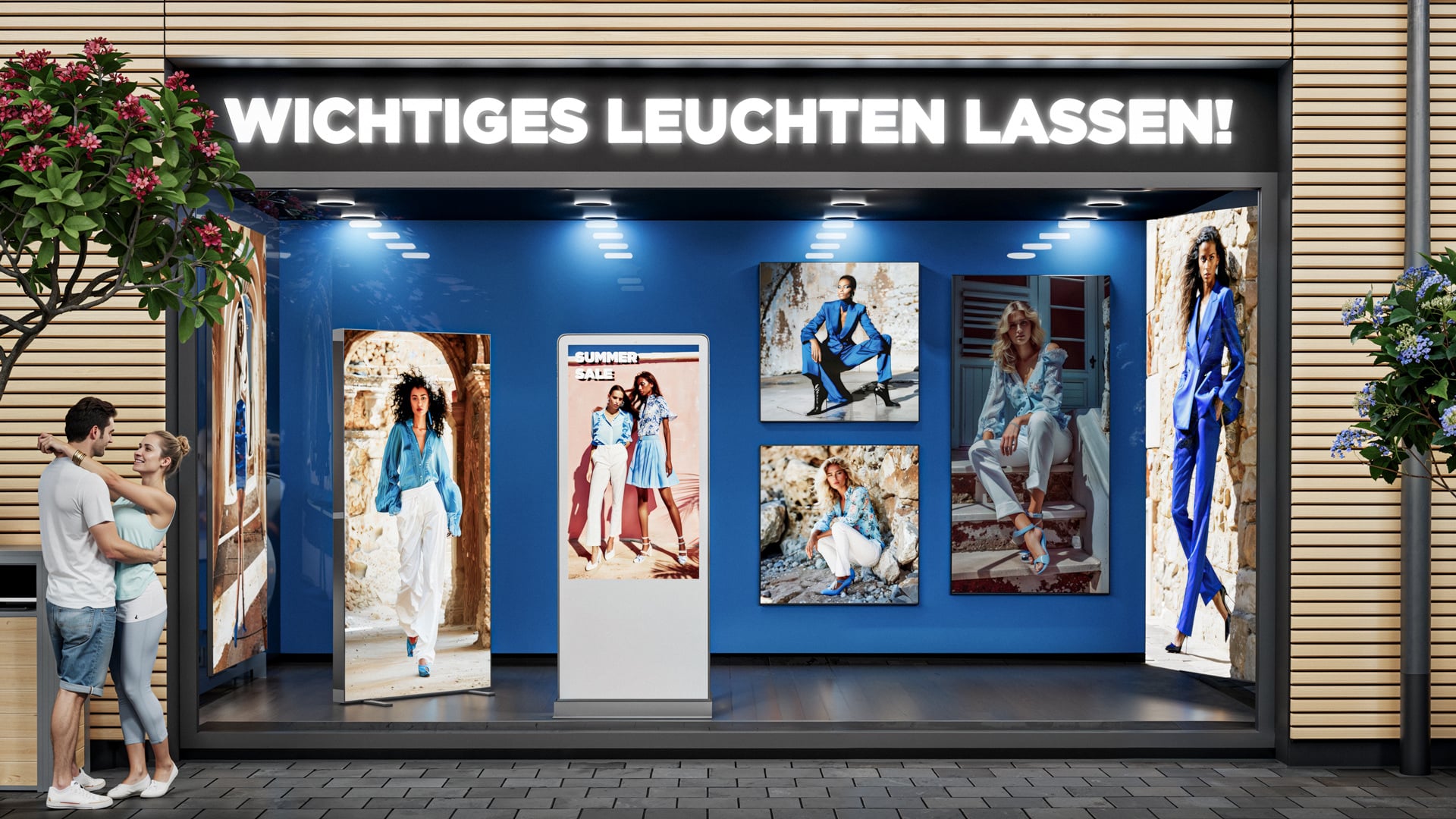 Schaufenster, die anhalten lassen.