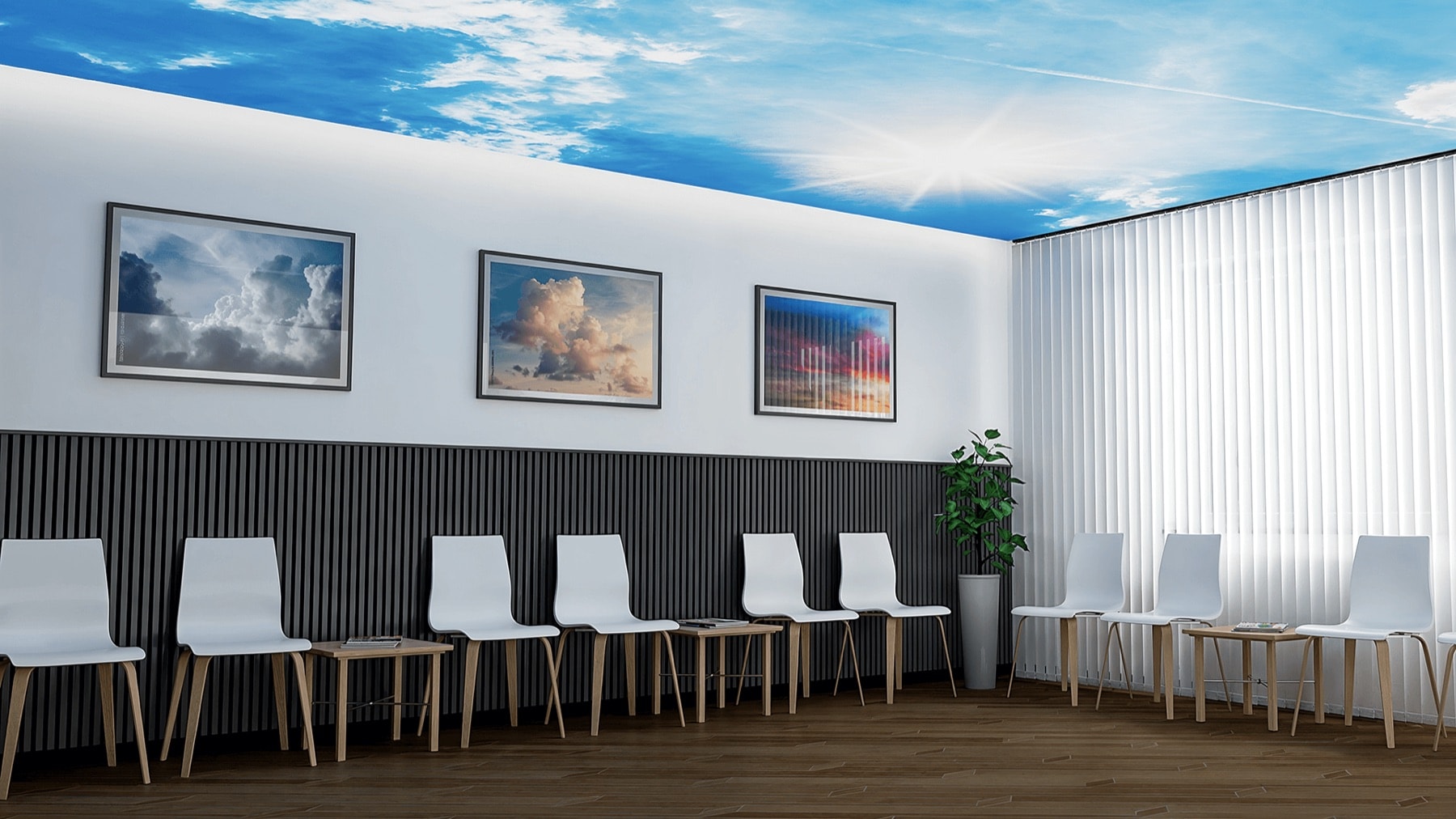 Markenwelt im Wartezimmer mit Lumi-Wall Decke